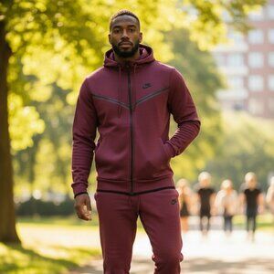 Nike Tracksuit, Jogger, Set, Sweatsuit Burgundy Men Size 2x Large
